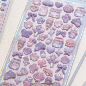 Customized Colorful Waterproof Cartoon 3D Pattern Stickers for Gift Wrapping Envelope Sealing and Card Making