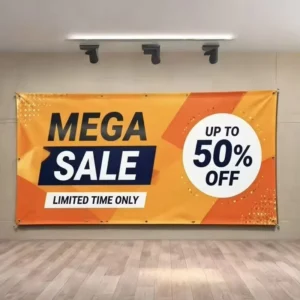 Customized Different Size Promotional Advertise Logo Digital Printing Polyester Foldable Hanging Banner