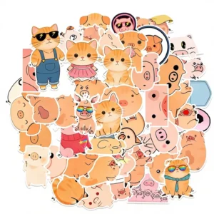 Customized Eco-Friendly Waterproof Self-Adhesive PVC Animal Print Decorative Stickers for Home Decoration