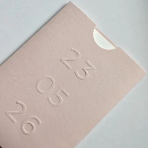 Customized Embossed Pink Pocket Sleeve Wedding Invitation Envelope