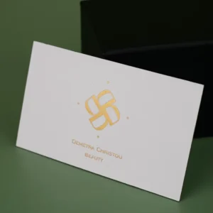 Customized Embossed White Double-Sided Business Cards with Logo