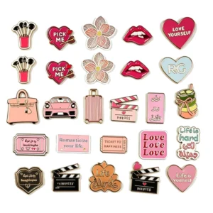 Customized Engraved Multi Style Metal Soft Enamel Decorative Stickers Retro Logo Text Custom Color Mobile Phone