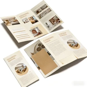 Customized Fancy Kraft Coated Art Paper Brochure Flyer with Digital Printing & Film Lamination OEM ODM Service