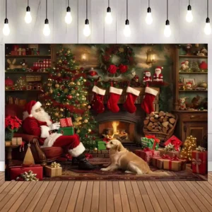 Customized Foldable Waterproof Retractable Portable Christmas Vinyl Polyester Banner with Digital Printing