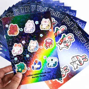 Customized Full Color Printing Waterproof Self-Adhesive Glossy Vinyl Die-Cut Craft Stickers Custom Logo
