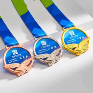 Customized Gold Silver Copper Sports Medals and Crystal Carved Metal Awards for Competitions and Teams