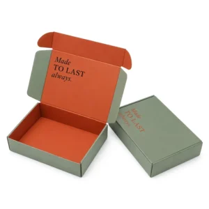 Customized Green Corrugated Paper Packaging Shipping Box with White UV Printing
