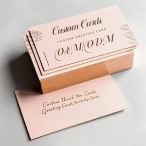 Customized High Quality Business Wedding Card Greeting Card Luxury Gold Foil Look Thank You Postcard Paper Sand Shopping