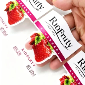 Customized Holographic Food Stickers Self Adhesive Synthetic Paper Waterproof Labels for Food Packaging Rolls