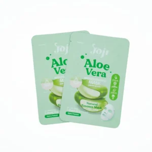 Customized Laminated Square BOPP Plastic Cosmetic Face Mask Bag with Three-Side Seal and Tear Notch