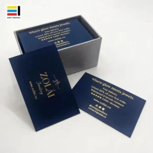 Customized Logo Printing Luxury Gold Foil Stamping Business Cards Thank You Cards Cotton Paper Custom Size Shape UV