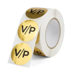Customized Logo Printing Waterproof Die-Cut Holographic Gold Foil Transparent Vinyl Labels UV Resistant 3-5