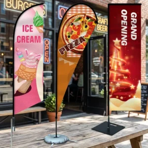 Customized Logo Teardrop Holder Kit Double-Sided Dye Sublimation Printed Fiberglass Flagpole Commercial Banner Flag