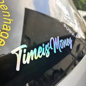 Customized Logo Weatherproof Car Windshield Banners Waterproof PVC Holographic Chrome Car Window Transfer Decals