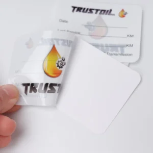 Customized OEM Writable Double Sided UV Printed Waterproof Eco friendly Removable Car Service Sticker