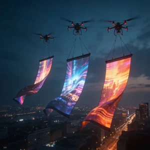 Customized Outdoor Flying LED Display Banner Flexible LED Screen for Drone Show