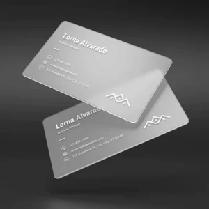 Customized PVC Business Cards with Transparent Matte Printing of Logo Name