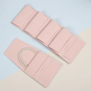 Customized Pink Jewelry Pouch Envelope for Rings Earrings and Bracelets Private Label