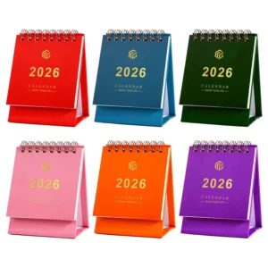 Customized Printable Paper Company Logo Advertising 12 Month Business Table Calendar with Stand