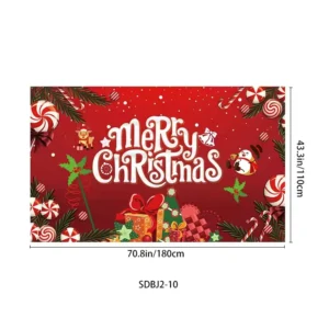 Customized Printing New Year Holiday Decoration Christmas Hanging Banner Backdrop Polyester Portable Foldable Flags Banner
