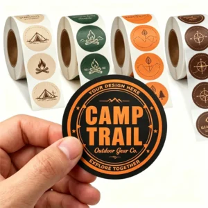 Customized Product Labels and Gold Stickers on Paper Rolls