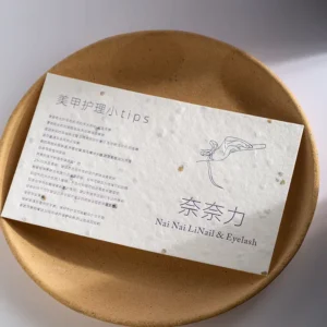 Customized Recyclable Seed Paper Thank You Card Jewelry Gift Box Insert Greeting Card