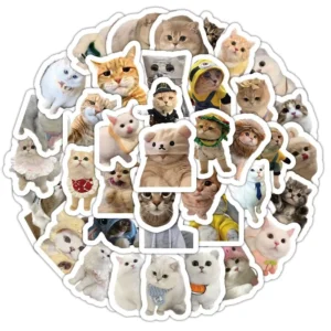 Customized Self-Adhesive Waterproof Cartoon Pet Design Vinyl Die-Cut Stickers
