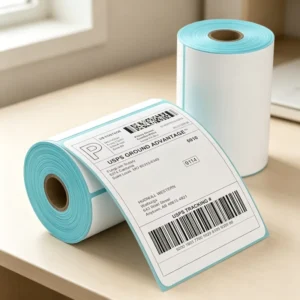 Customized Size Logo Thermal Adhesive Sticker Roll Transportation Shipping Label Strong Waterproof Paper with Digital Printing