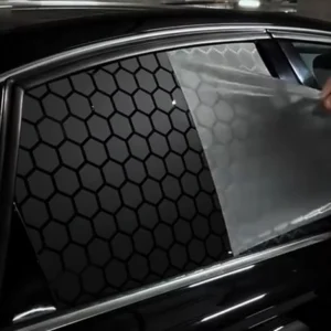 Customized Size Waterproof Scratch Resistant Self Adhesive Black Hexagon Pattern Car Window Decal Stickers