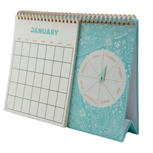Customized Standard Size Spiral Table Planner Calendar With Clock