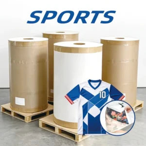 Customized Sublimation Heat Transfer Paper Jumbo Roll and Small Rolls for Polyester Fabric Digital Printing