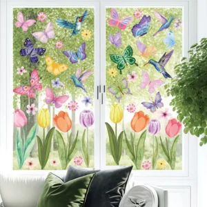 Customized Transparent Window Stickers Waterproof Durable Bright Colors Reusable Custom Shapes Electrostatic Sticker PET