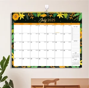 Customized Wall Calendar Spiral Binding with Hook Weekly Monthly Planner Calendar CMYK Printing With PP Cover