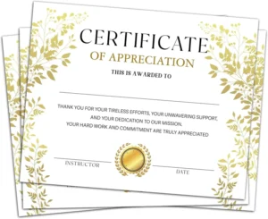 Customized Watermark Certificate of Achievement Student Award Diploma Gold of the Month