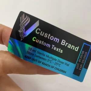 Customized Waterproof Hologram Stickers 10ml Vial Labels for Packaging