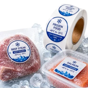 Customized Waterproof Vinyl Labels for Cold Temperature Frozen Beef Meat Fish Food Packaging