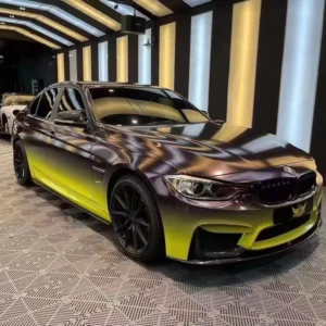 Customized Your Own Design Low Tack Quality Digital Printing Top Yellow Bottom Car Wrap Vinyl Black