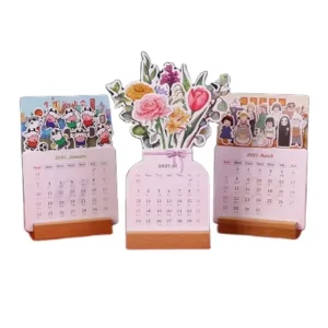 Customizing Unique Design Desk Calendar With Wooden Base