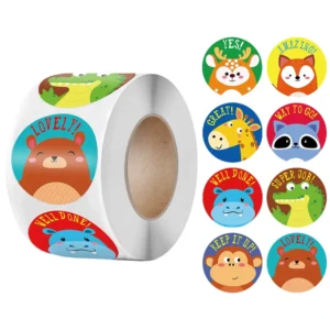 Cute Animal Reward Stickers Cartoon Incentive School Supplies Motivational Teacher Stickers for Students