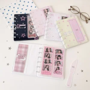 Cute Cartoon Angel Series Wide-Format Four-Grid Card Binder Girl’s Star-Chasing Loose-Leaf Storage Album