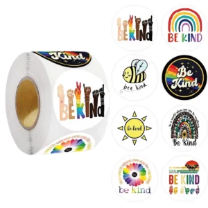 Cute Cartoon Bee Kid Reward Stickers Multi-Design Round Strong Adhesive Stickers for School Classroom