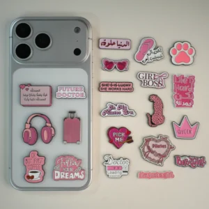 Cute Pink Girl Power Phone Stickers Custom DIY Vinyl Decals for Phone Case Laptop Aesthetic Personalized Stickers for Girls