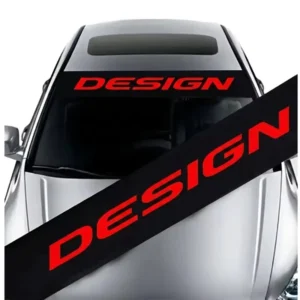 “DESIGN” text vinyl windshield sticker waterproof car exterior tuning styling decal