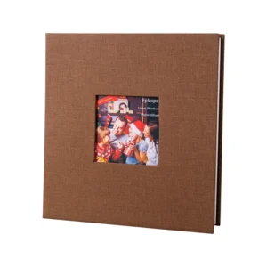 DIY 16-Inch Linen Self-Adhesive Photo Scrapbook Album with 4×6 Window