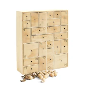 DIY Christmas Unfinished Wooden Advent Calendar With 24 Drawers