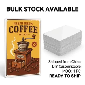 DIY Custom Full Surface Printing Tin Sign Blanks UV Printing Metal Poster Vintage Decor