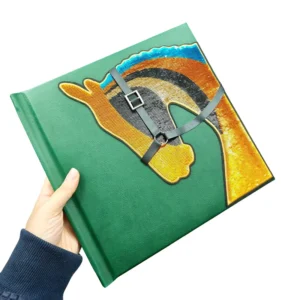 DIY Equestrian Theme Photo Album with Sequin Horse Design, PP Inner Pages, Waterproof, Anniversary Gift
