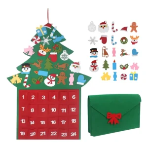 DIY Felt Christmas Tree Ornaments 24-Day Christmas Countdown Calendar Hanging Xmas Felt Decorations