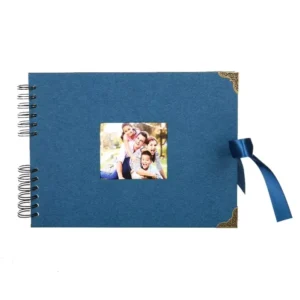 DIY Handmade Craft Paper-Covered Loose-Leaf 20-Page Coil-Bound Large Photo Album for Family and Couple Photos