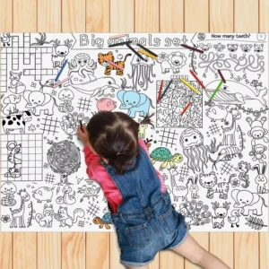DIY Mandala Animal Adult Coloring Poster Offset Printed Laminated Paperboard 300 x 30cm